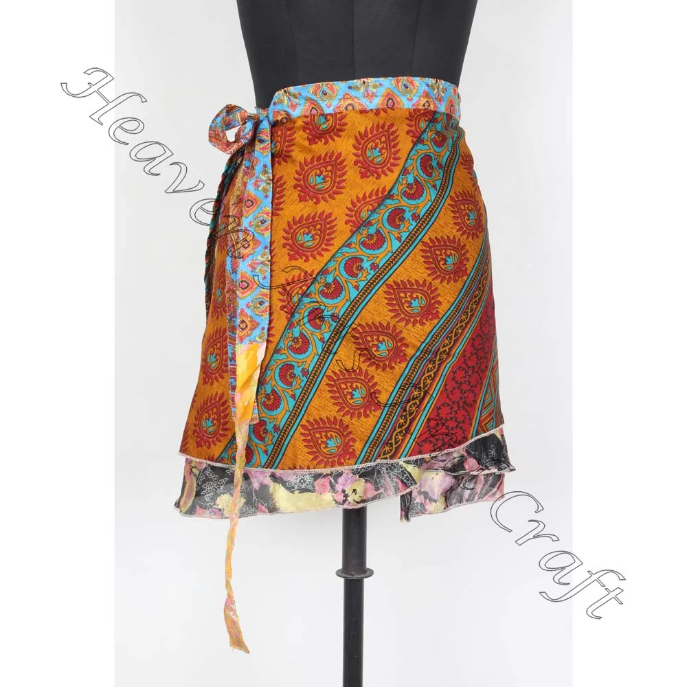 Magic Wrap Mini Skirt Shirt Vintage India Silk - Buy Magic Wrap Mini Skirts  Double Layers Medium Length Wrap Mini Skirts For Women Recycled Sari Wrap  Mini Skirt Assorted Colors,Magic Wrap Mini