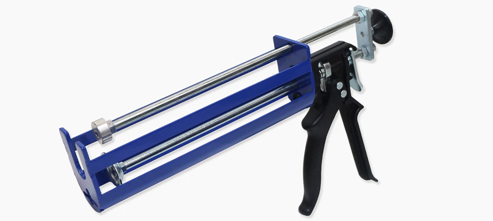 Drip less coaxial injection chemical anchor adhesive gun