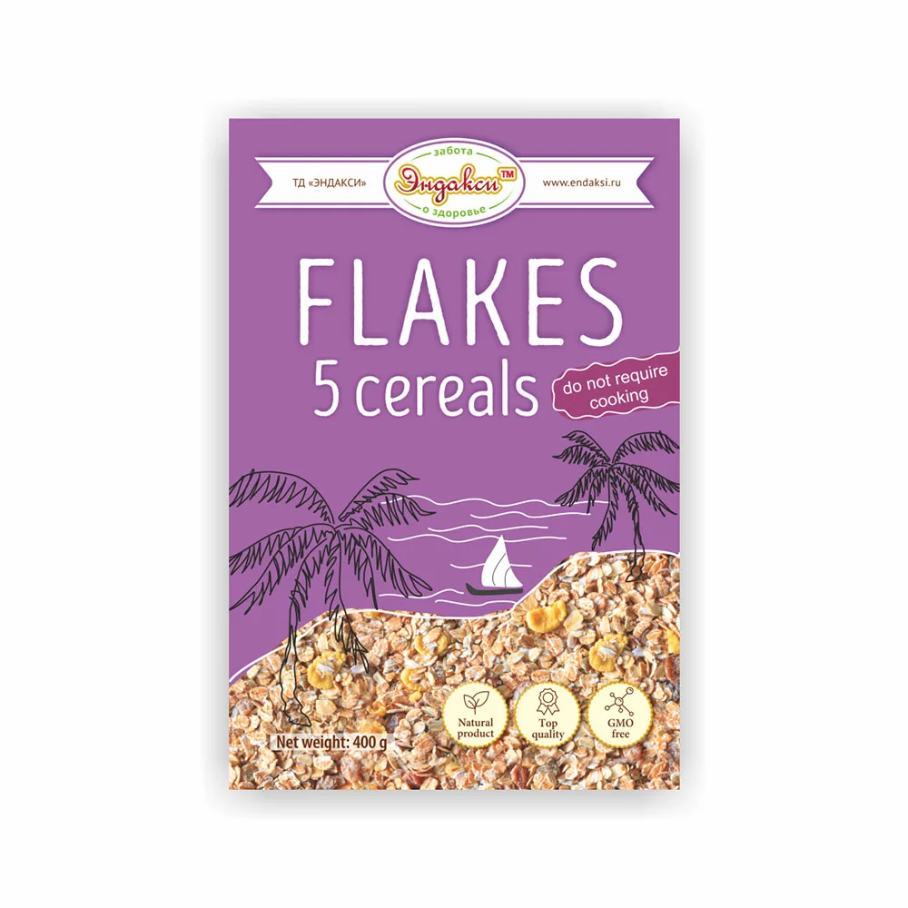 
Flakes 5 cereals non-cooking brews Endaksi 400 gr 