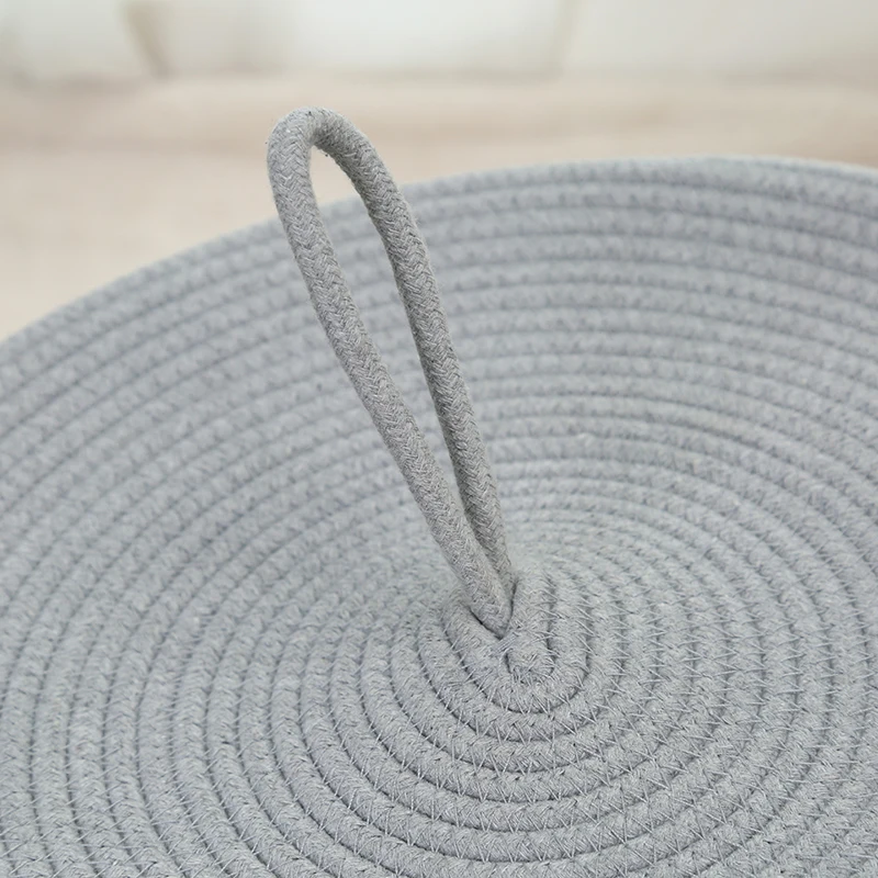Cotton Rope Basket With Lid Round Woven Decorative Storage Basket Buy