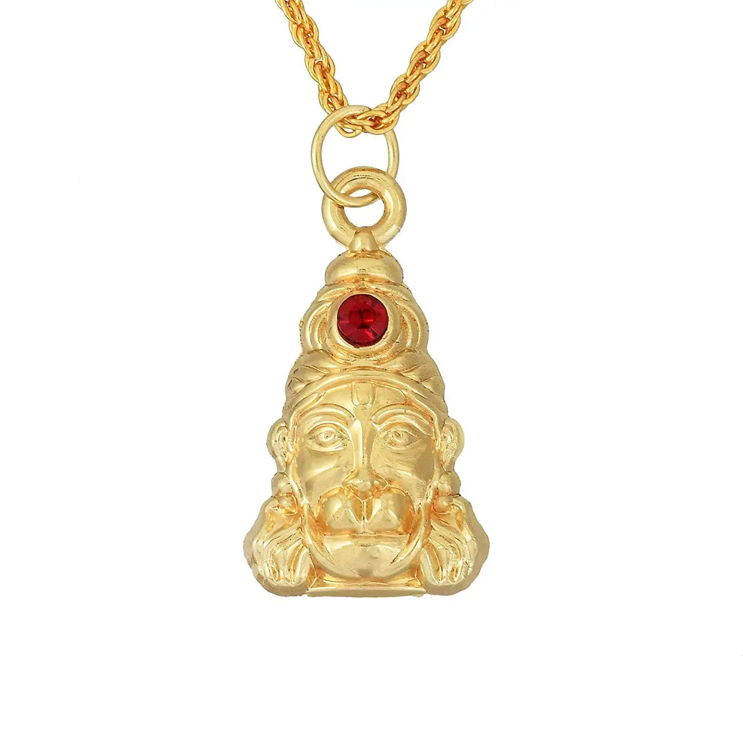 Gold Plated Cz Stud Veer Hanuman Face 