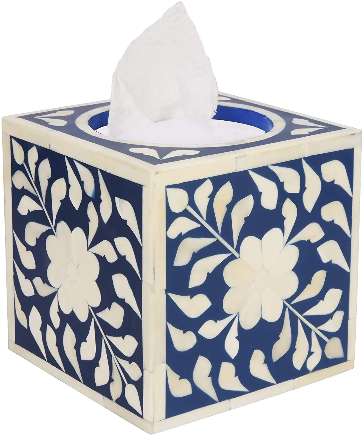 Fancy Design Wooden And Bone Inlay Tissue Box Unique Shape Decorative ...