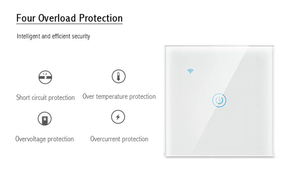 MICRO DENG 1GANG Zigbee Europe Kingdom Standard White Glass Touch Switch/Smart Wireless Touch Switch - ANKUX.COM