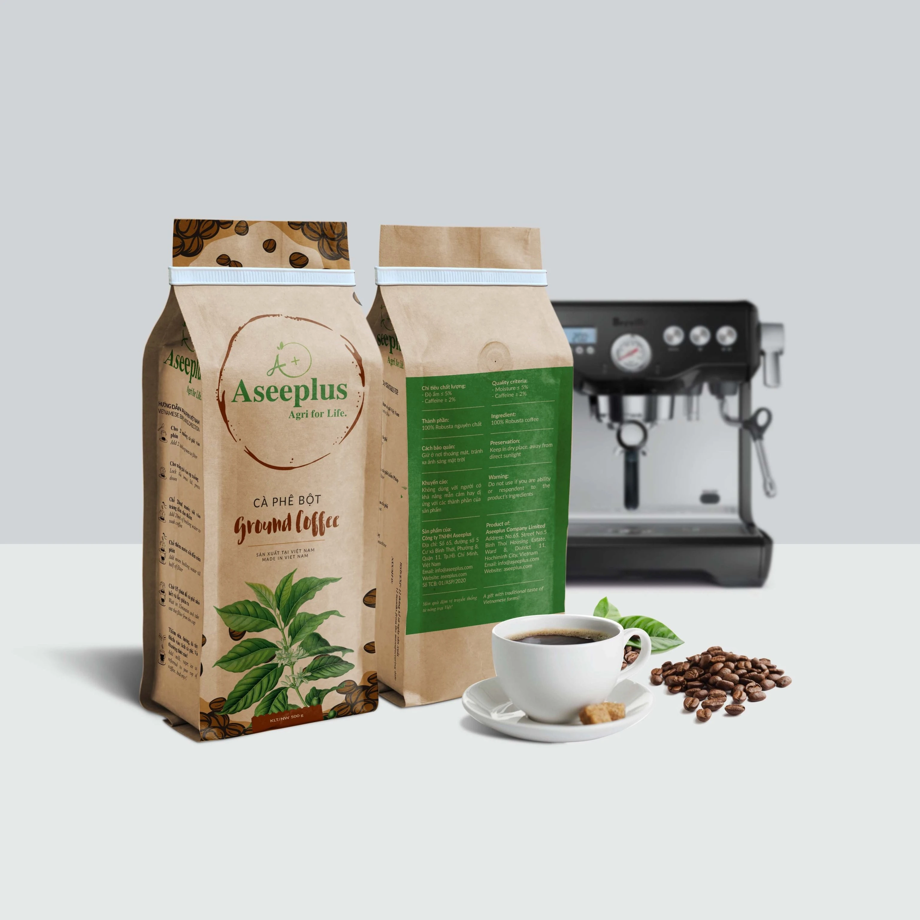 
GROUND COFFEE WITH HIGH QUALITY AND BEST PRICE FROM VIETNAM 2020 BRAND ASEEPLUS EXPORT TO USA EUROPE MIDDLE EAST 