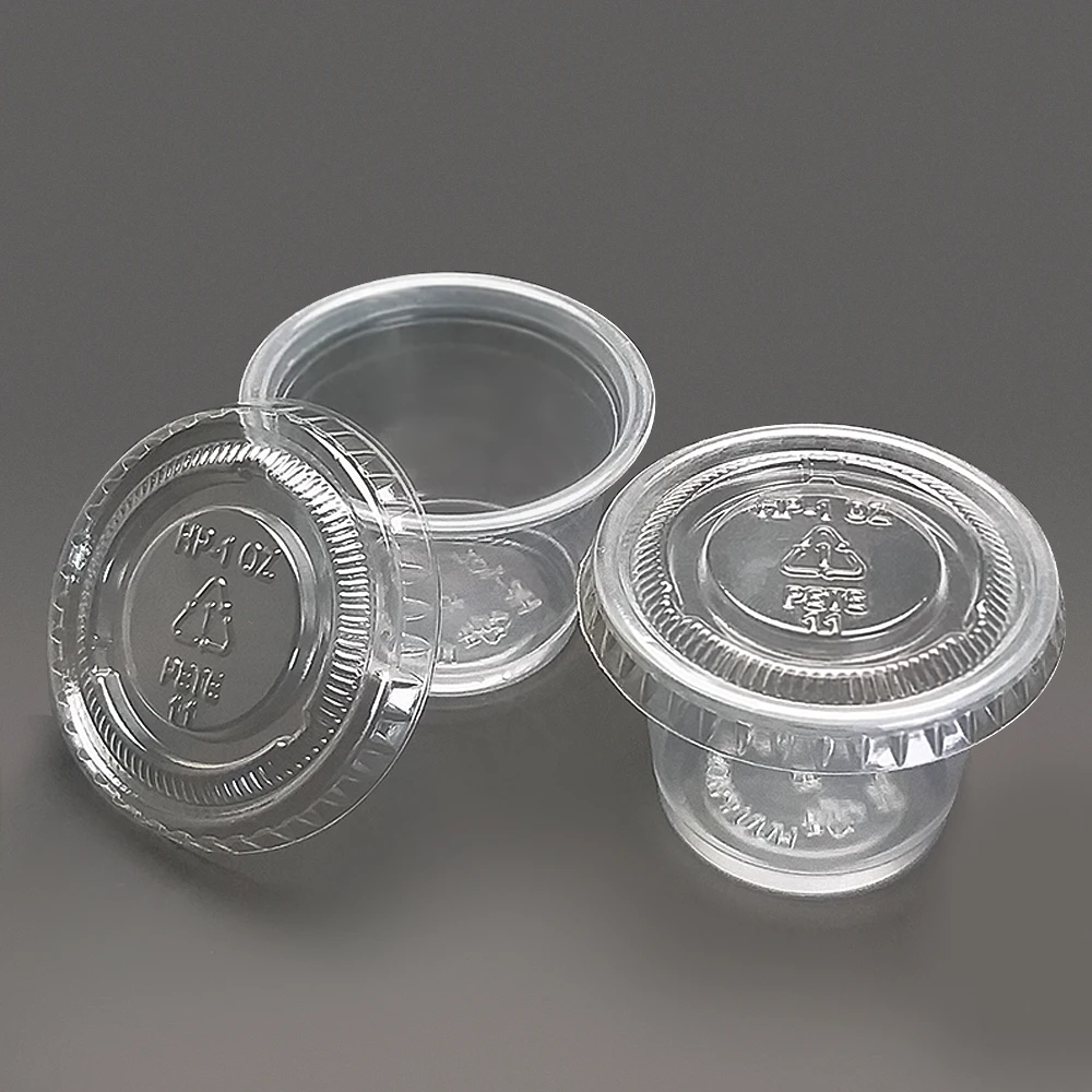Plastic Sauce Cups Pp Plastic,1oz,28ml Disposable Cups Sauce With Lids