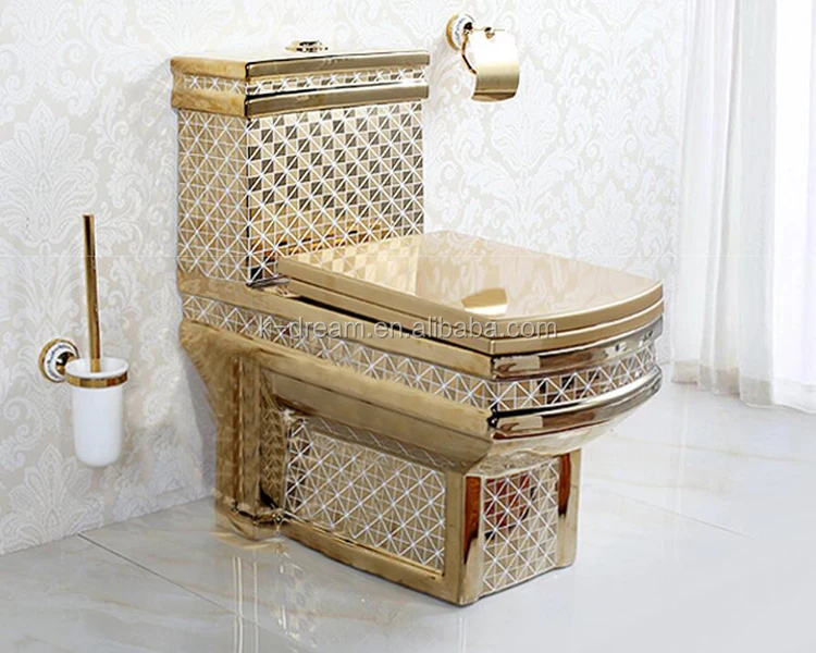 Gold Plated Toilet,Kd10gpa,King One Piece Ceramic Sanitary Ware Toilet