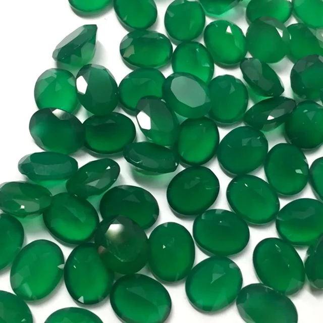 Wholesale Lot of 12x10mm Oval Facet Natural Green Onyx Loose Calibrated Gemstone 