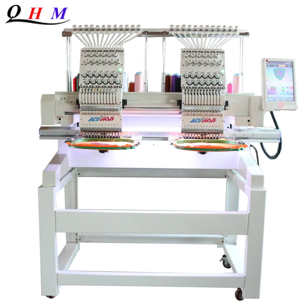 Two Heads 1200rpm Computer Embroidery Machine For Commercial And
