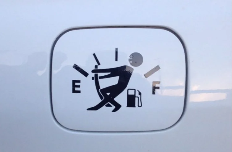Funny Vinyl Tank Car Sticker Pull Fuel Tank Pointer To Full for Car JDM Decals