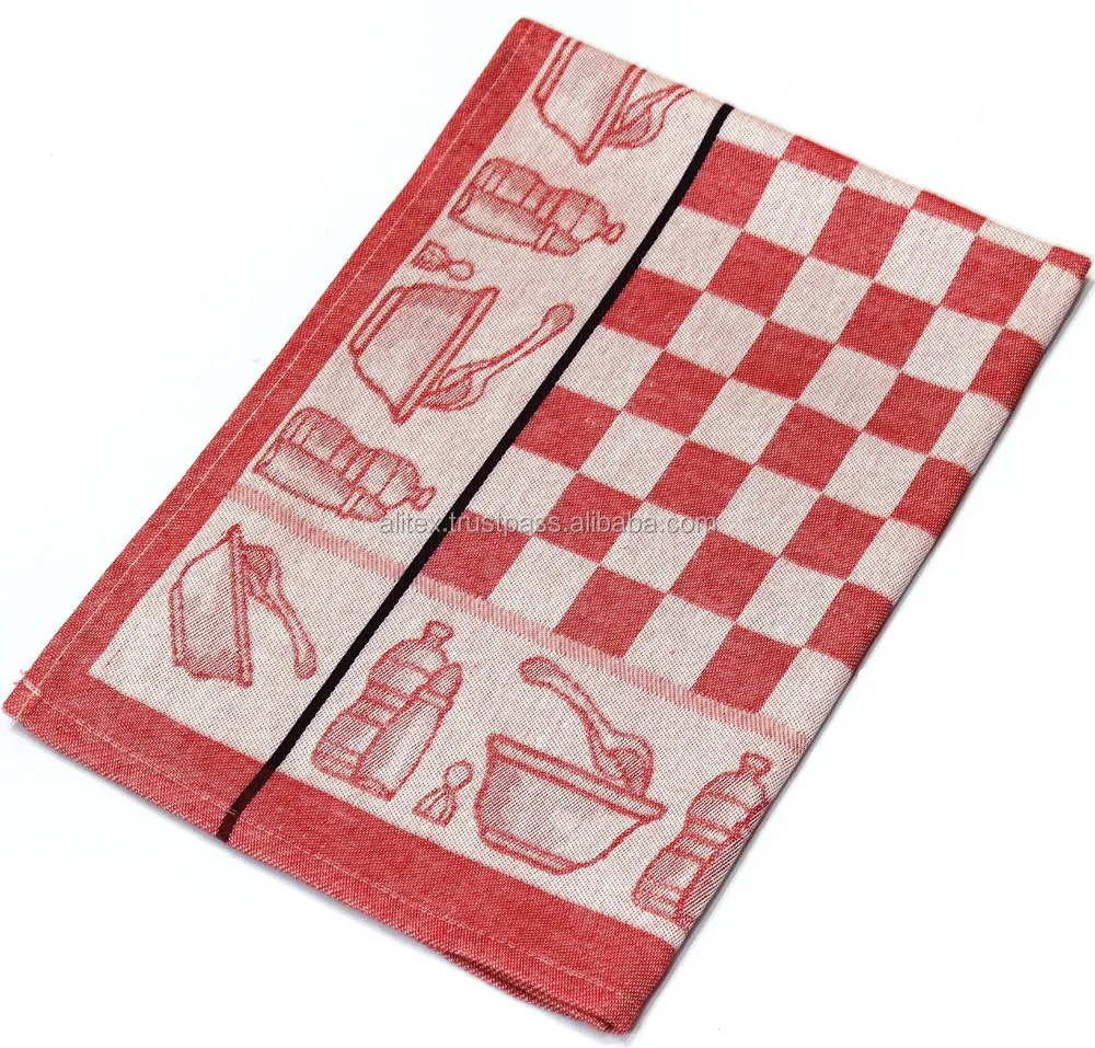 100 Cotton Jacquard Kitchen Towels Super Absorbent,50x70 Cm,80 Grams