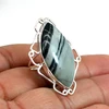 Natural silver lining jasper ring solid 925 sterling silver ring huge ring