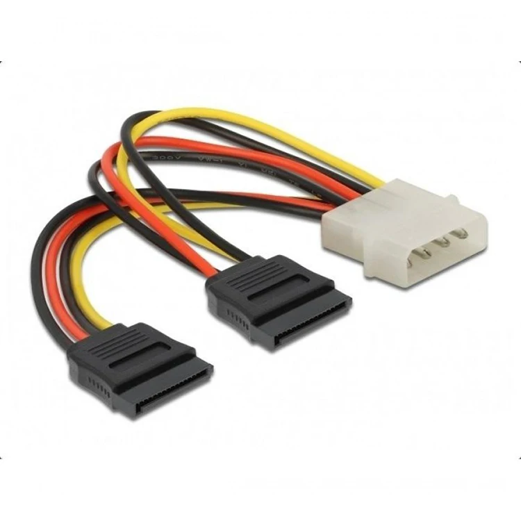 Yxy Sata Power Cable Splitter Molex 4pin To Serial Ata 15pin X 2 Male