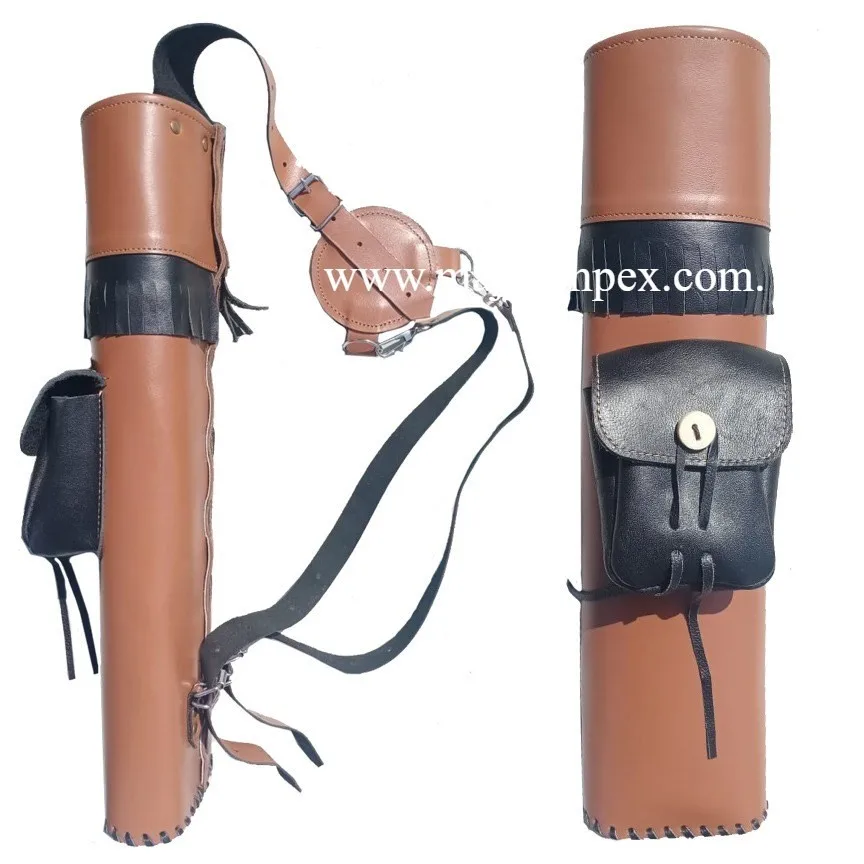 Leather Archery Back Quiver Hunting Bow & Arrow Set Buy Leather