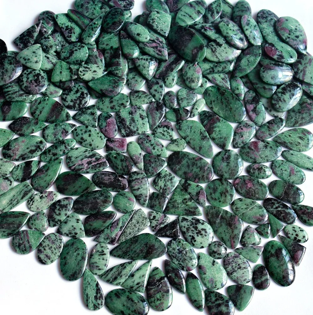 Ruby Zoisite Cabochon wt- 48 cts Beautiful Ruby Zoisite Gemstone Designer Pear Shape Loose Gemstone. 39X20X8 mm Natural Ruby Zoisite