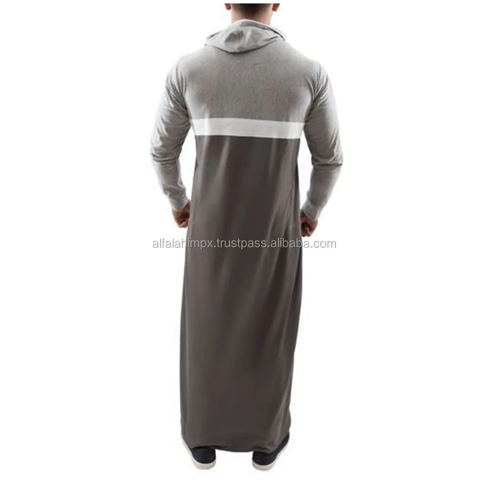 2021 Muslim Mens Thobe Clothing Custom Islamic Men Arabic Hoodie Middle Eastern Arab Dubai Abaya 