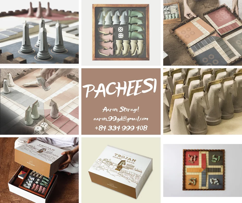 Premium Ingenious Wooden Handmade Parcheesi/ Pachisi/ Flag Seahorses Chess Game Board For