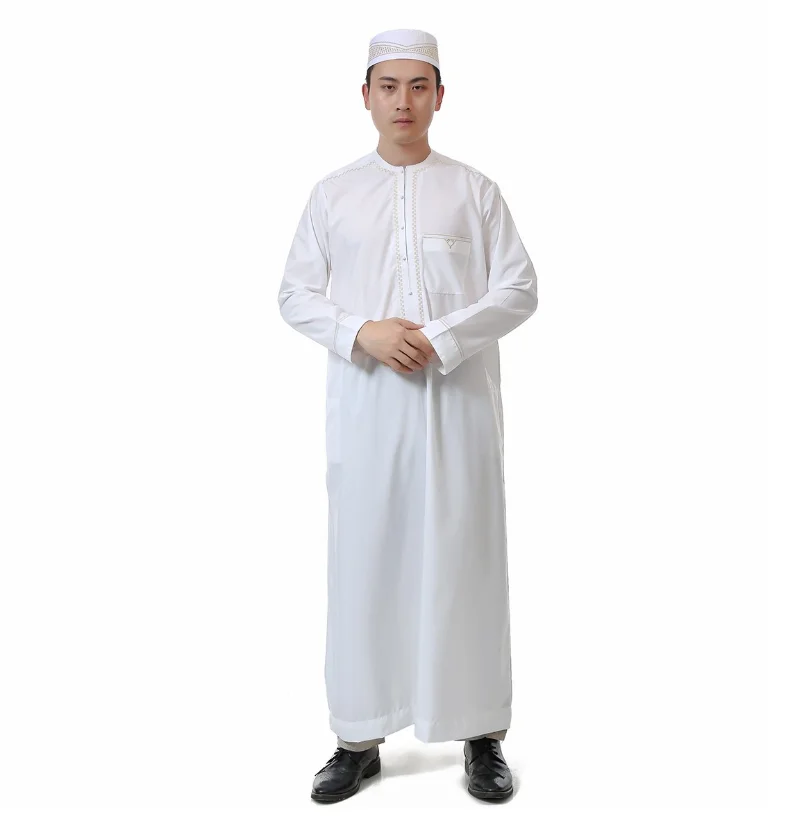 100% Cotton Islamic Men Thobes Men's Saudi Design Long Thobes Made In ...