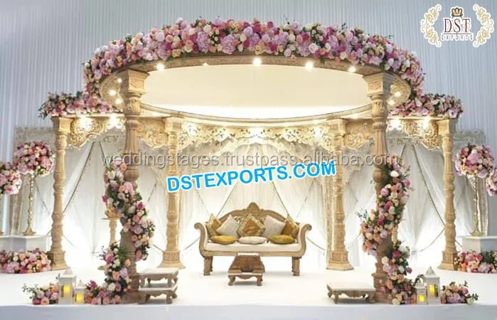 Stylish Wooden Handicraft Wedding Mandap Indian Wedding Wooden Mandap Paris  Gujarati Wedding Wooden Carved Mandap - Buy Mandap Indian Wedding Mandap  Manufacturer Indian Wedding Fiber Mandap Indian Mandaps Indian Mandap With  Led