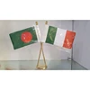 Brass Customized Cross Table Flag Stand Golden Round Base