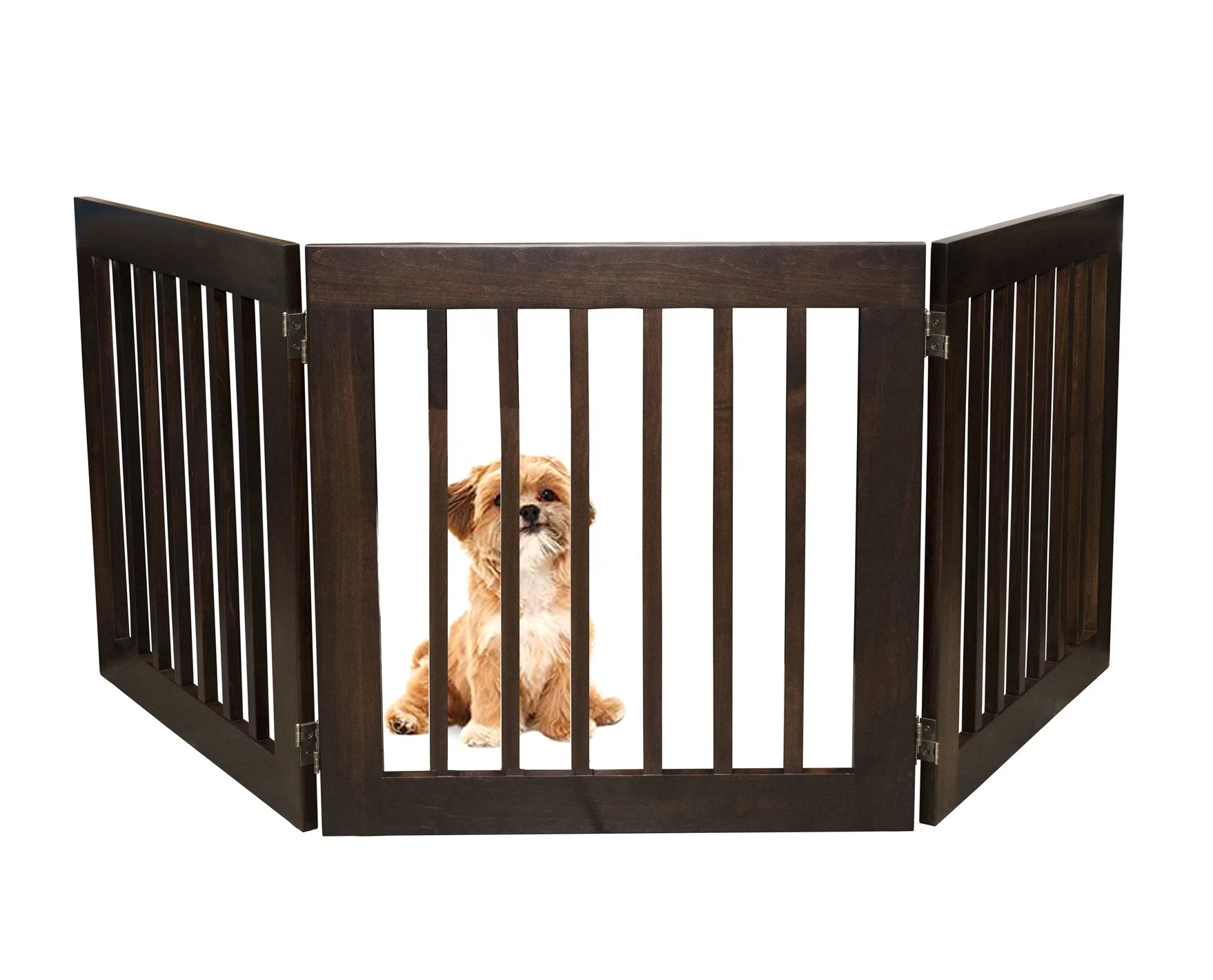 Strong And Durable 4 Panel Wooden Pet Safety Gates For Pets Folding
