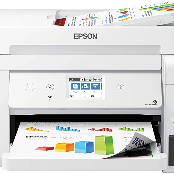 
New in Stock! Eco Tank ET-4760 Wireless Color All-in-One Cartridge-Free Printer with Scanner, Copier, Fax, 