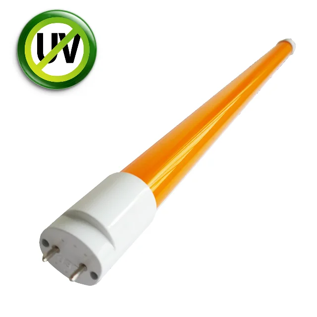 Yellow LED Tubes T8 for Semiconductor; no uv t8 yellow light cut off 520nm