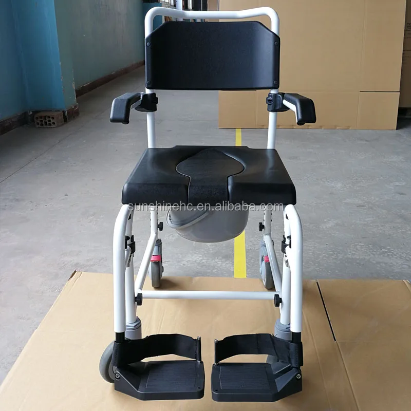Hospital Bathroom Toilet Chair Commode Durable Aluminum Mobile Chair ...