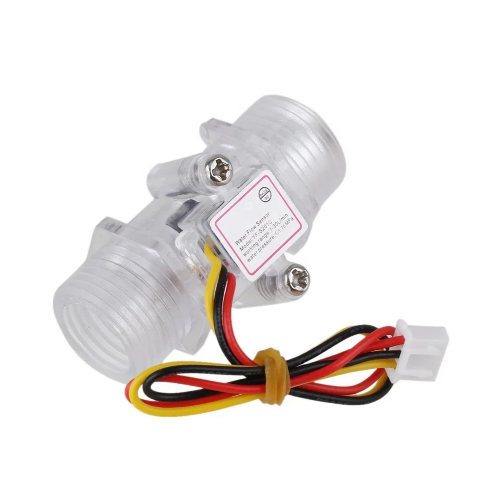 Taidacent G1/2 Dn15 Plastic Flow Sensor Transparent Liquid Turbine Flow Meter Precision Hall