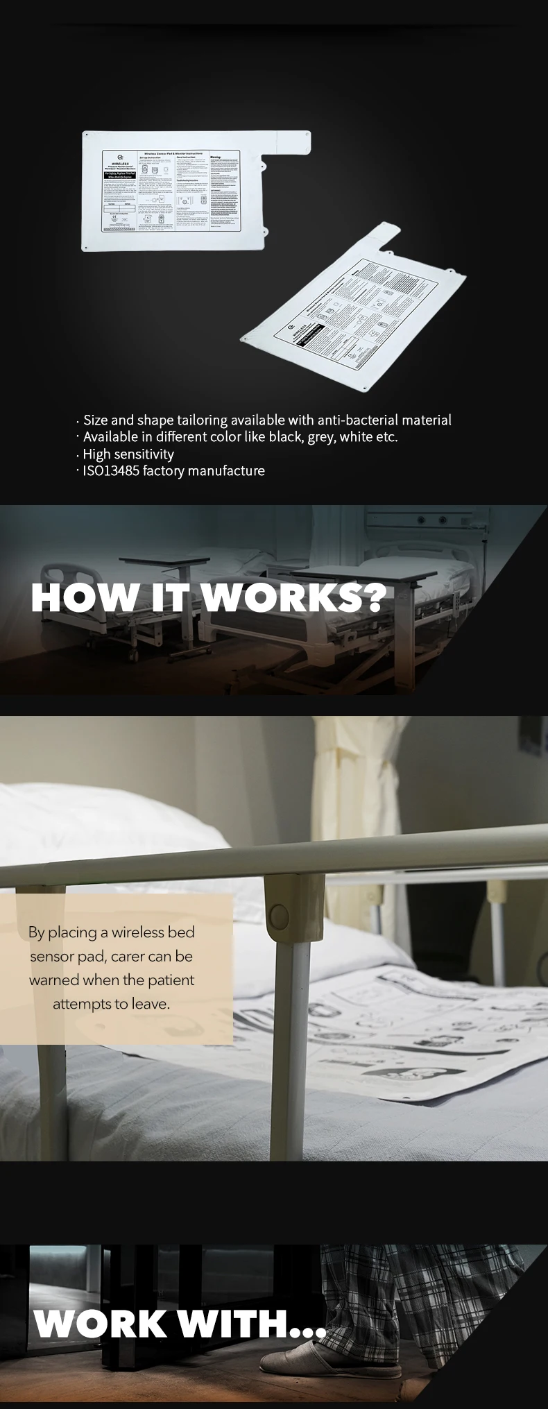 Oem Foldable Pressure Detection 30" X10" Antifall Alarm System