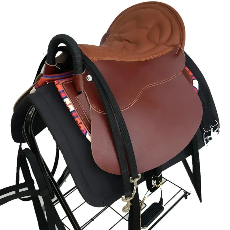 Horse Riding Saddle Pad Full Set Horseback Riding Accessories Equipments Genuine Leather