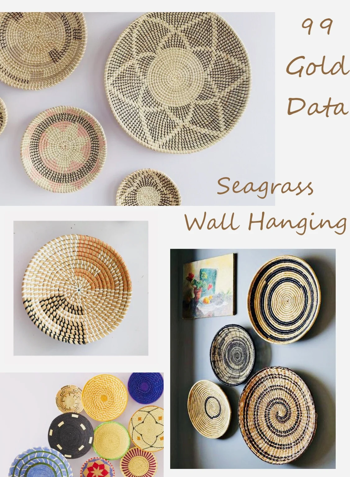 Seagrass Wall Hanging Plates For Home Decorative With Colorful Made