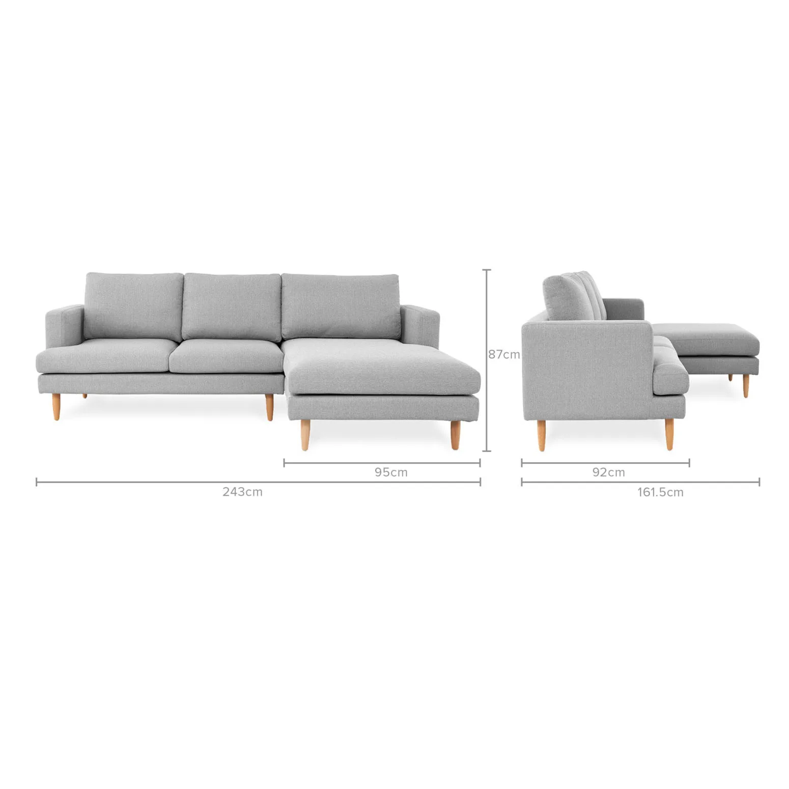 Modern Style L Shaped High Density Foam Sectional Couch Modular Fabric