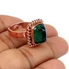 Hot selling petrol tourmaline gemstone ring rose gold plated designer unisex ring adjustable ring