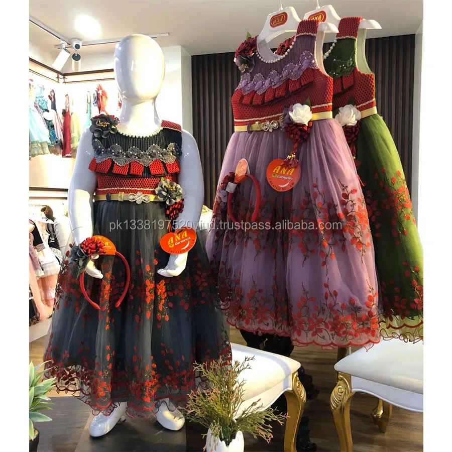 Buy S.M MUNIF Dresses Trendy Dress for Baby/Kids Girls Frock Wedding Dress| Kids  Fancy Frock Dresses Cotton Blend Fabric | Ethnic Girls Wear for All  Occasions Frock Dress (3-4 Years, Green) Online