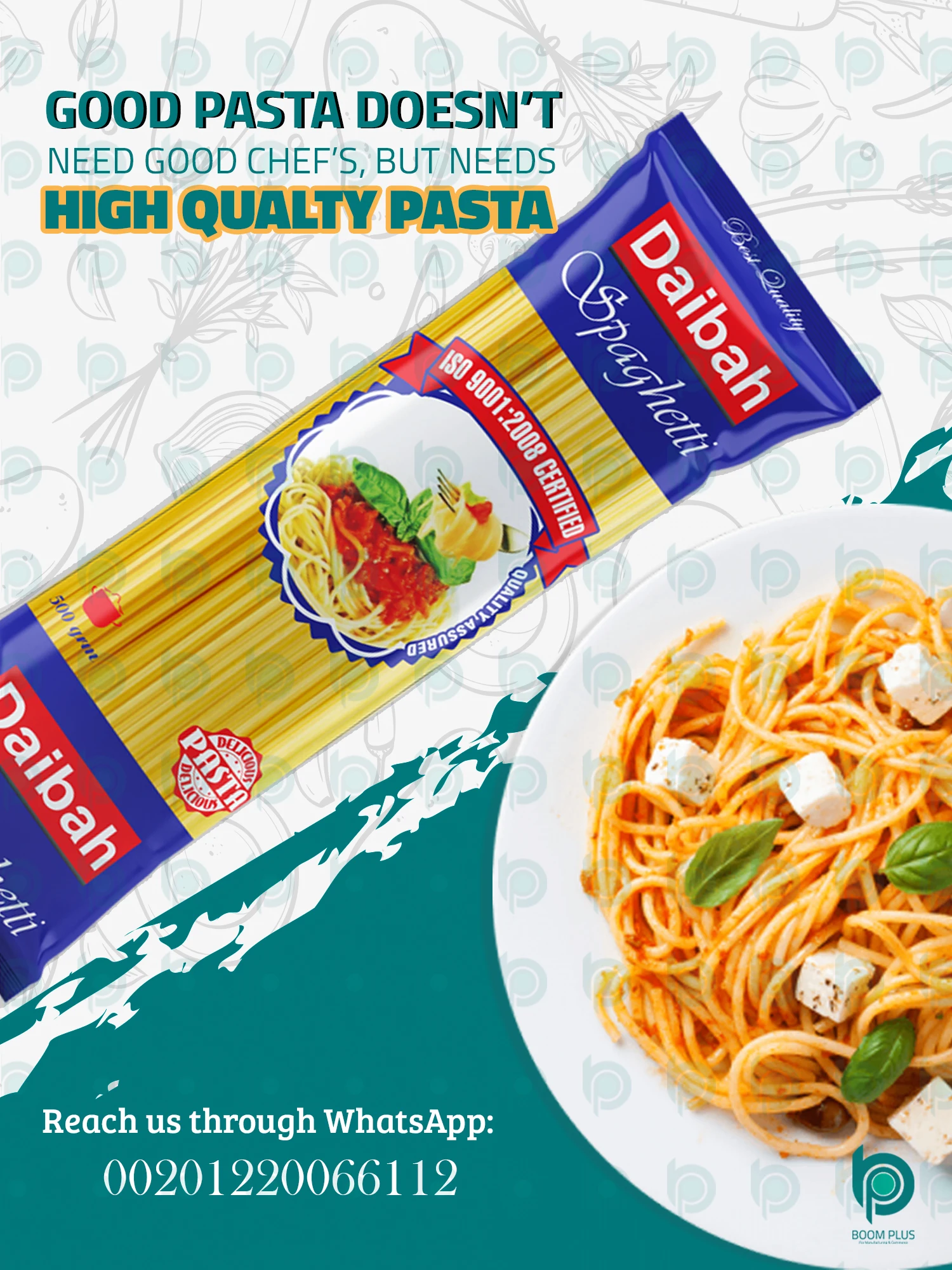 Spaghetti Dry Pasta 500 G Durum Wheat Daibah Brand Pasta Egyptian