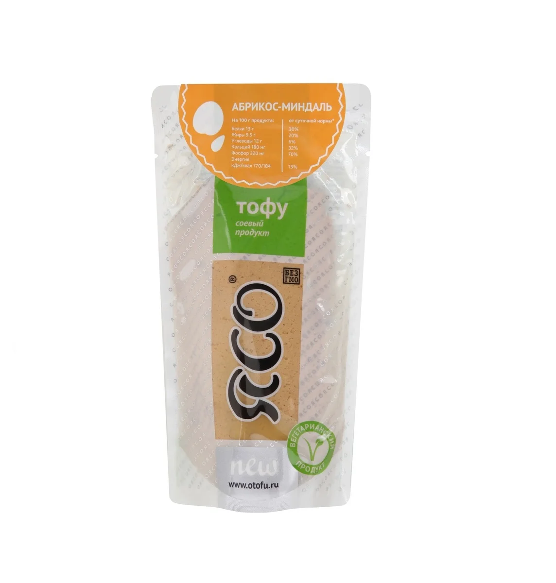 
175 g Russian Vegan Natural Firm Whole Structured Apricot-almond nut Tofu 