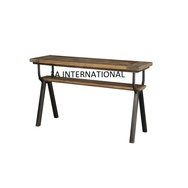 Industrial Console Table With Small Spaces 2-tier Rustic Hallway Table ...