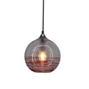 Unique Optical Glass Pendant Lamp Globe Hand Blown Glass Drop Hanging Light