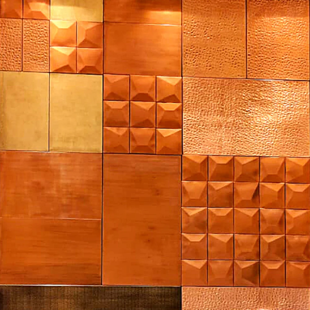 Hammered Copper Sheet Wall Cladding Decorative Metal Sheet For Wall And Home Decoration