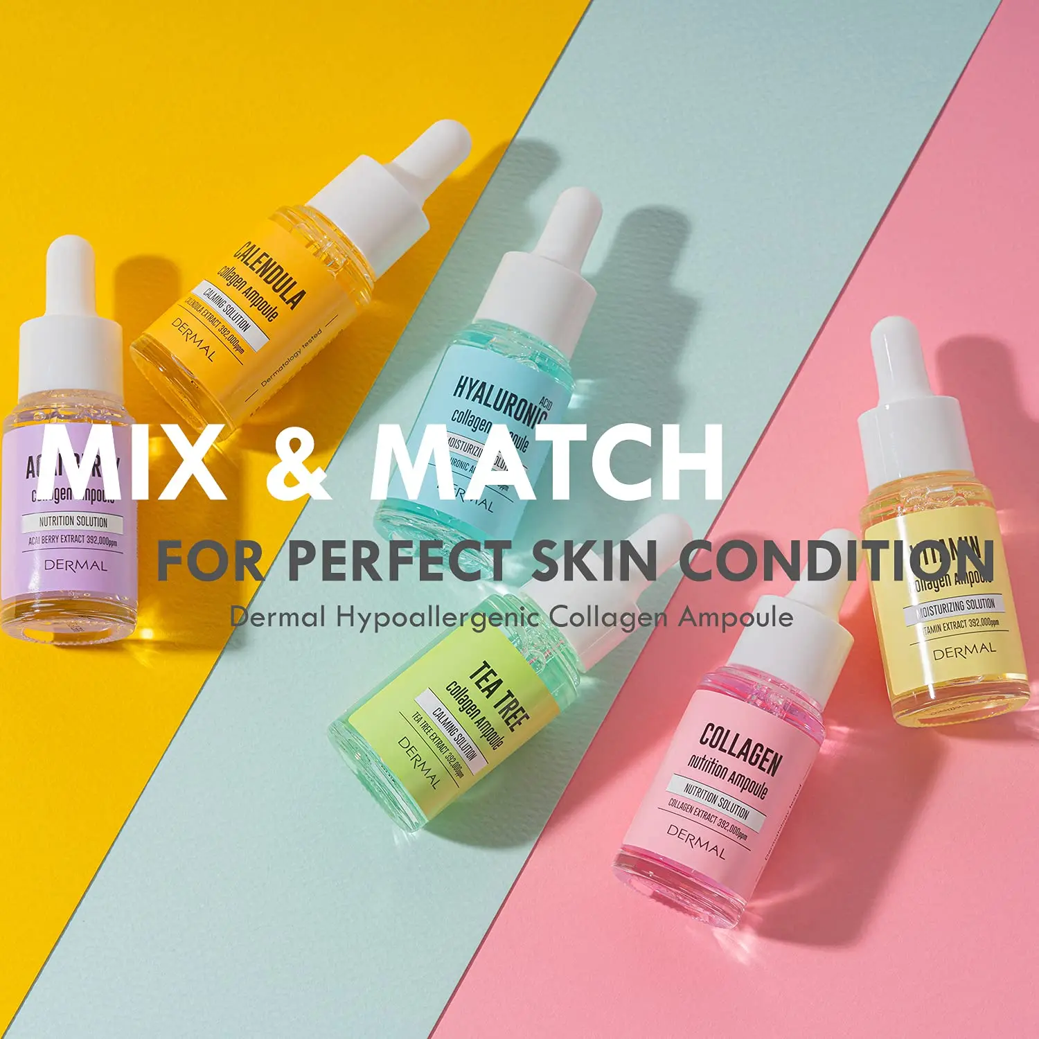 Dermal Korea Ampoule Vitamin C Facial Serum And Collagen Serum 17ml*2