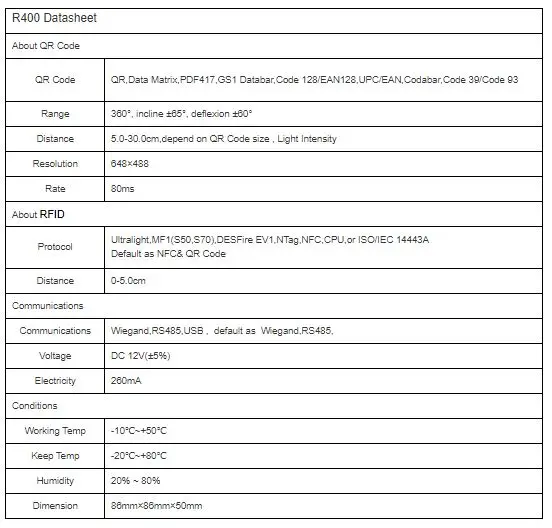 SID Global R400 - NFC Support QR Code Reader for Access Control