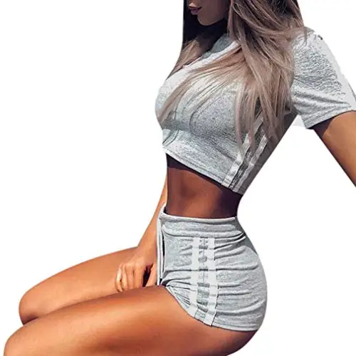 biker shorts and crop top set