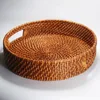 Vietnam direct factory supply woven bamboo wicker rattan serving storage tray