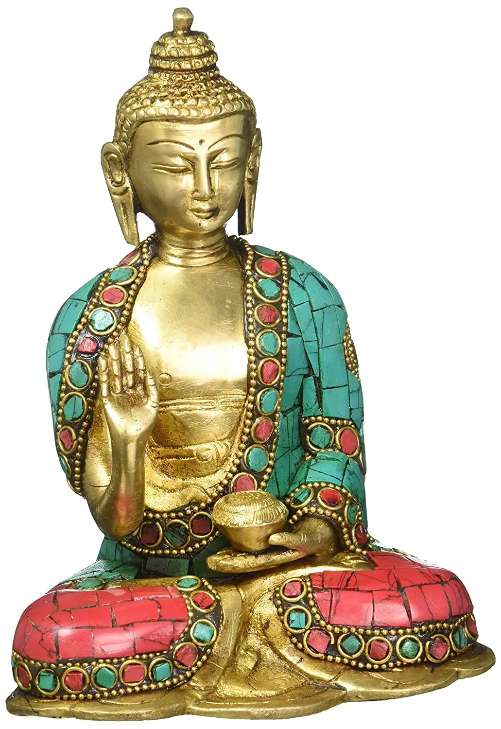 Tibetan Abhaya Buddha Idol India Decor Antique Brass Statue Chinese ...