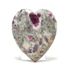 heart stone puffy heart stone Natural Ruby Granite Stone Carved heart palm and pendant Wholesaler