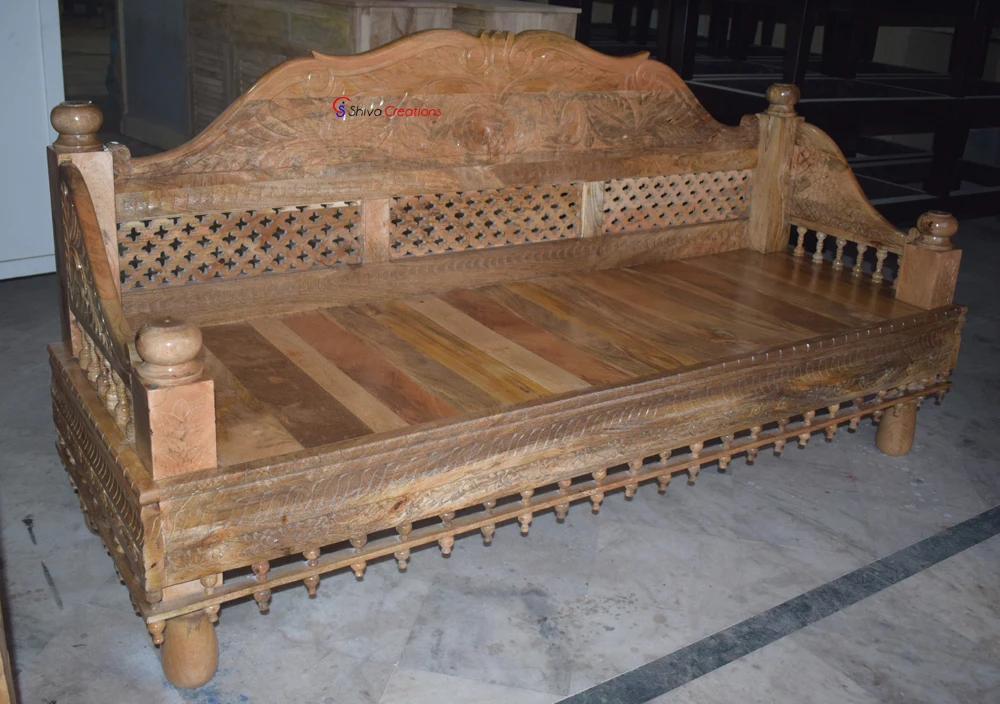 Living Room Mango Solid Wood Furniture 3 Sitter Hand Carved Sofa Buy