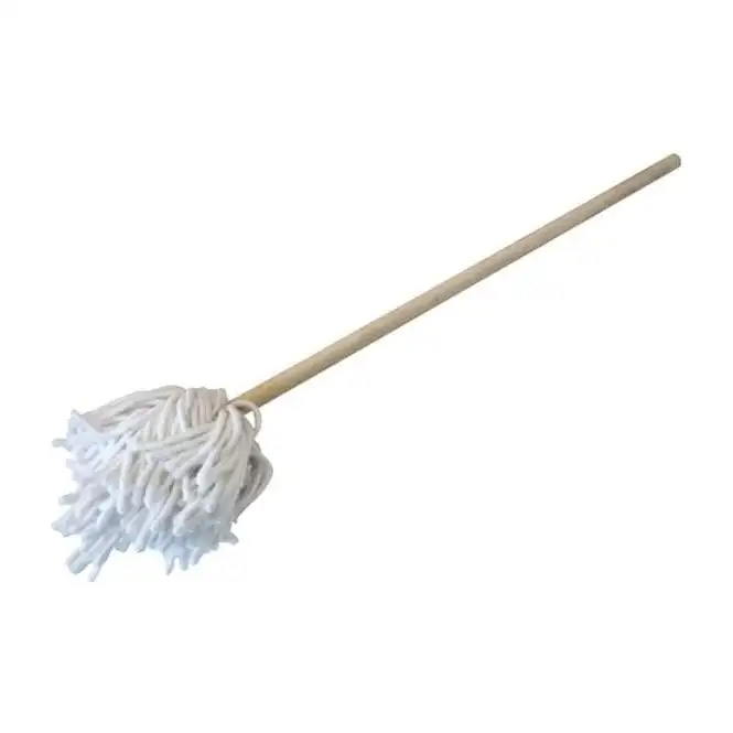 Dish Mop White Cotton Mop With Wooden Handle To Cleaning Dishes