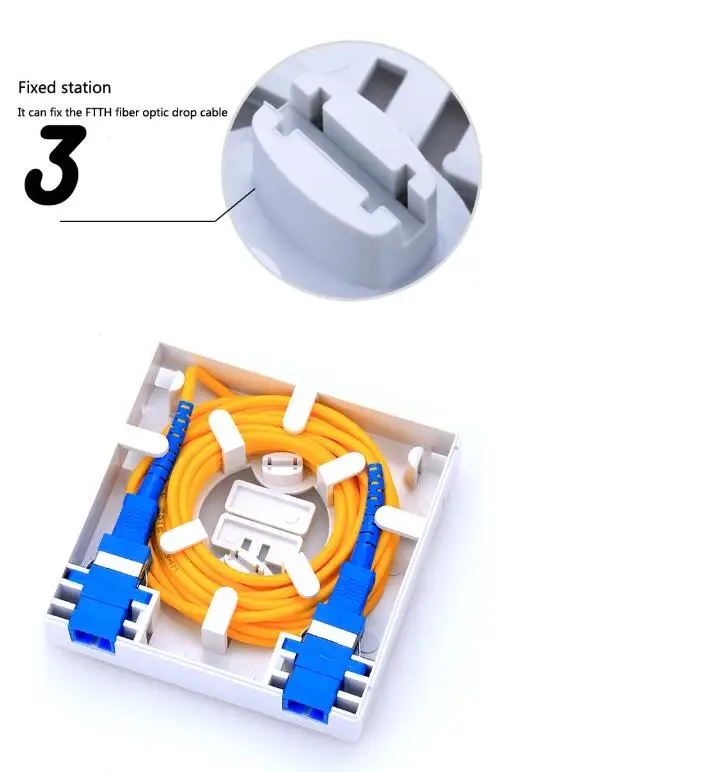 Wall Mounted 2 Port Fiber Optic Faceplate Indoor Optical Outlet, View