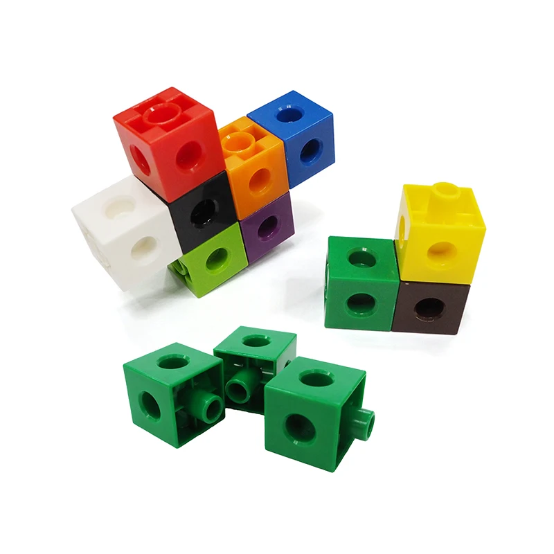 2 Cm Kids Toy 100 Pcs 10 Colors Educational Toys Plastic Link Cube ...