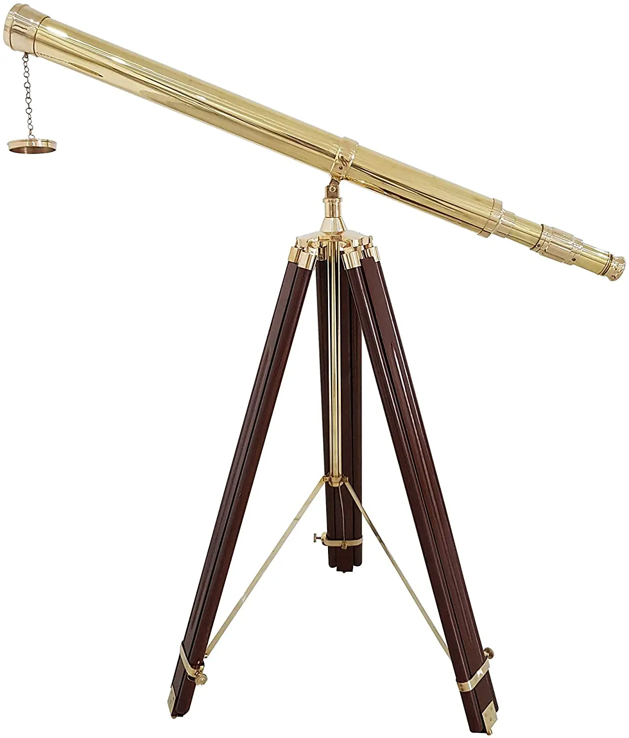 Handmade Antique Brass Telescope Single Barrel Brass Finish & Brown ...